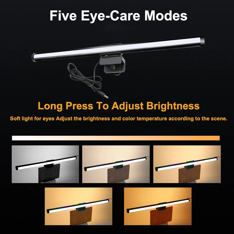 Five eye-care brightness and color temperature modes
