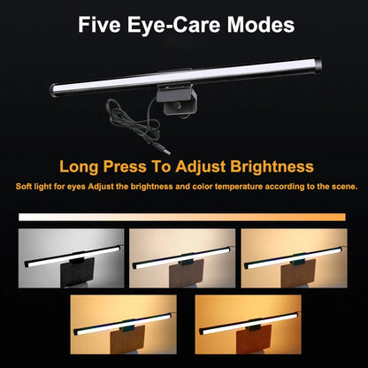 Five eye-care brightness and color temperature modes