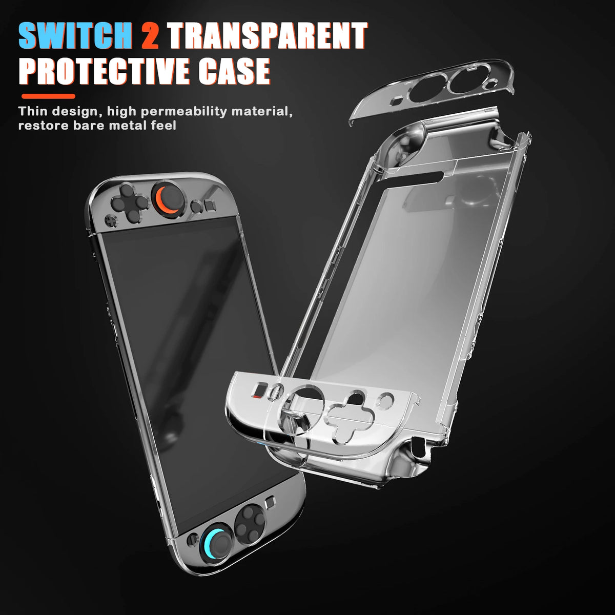 Clear protective shell for the Switch 2 console and Joy-Cons